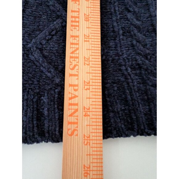 Croft & Barrow Chenille Cable Knit Sweater Womens Size XL Blue Full Zip Vintage - Picture 13 of 13